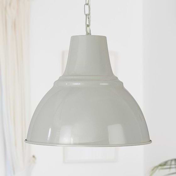 Compton Pale Grey Industrial Bell Pendant Light