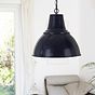 Compton Squid Ink Navy Blue Industrial Bell Pendant Light 