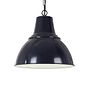 Compton Squid Ink Navy Blue Industrial Bell Pendant Light 