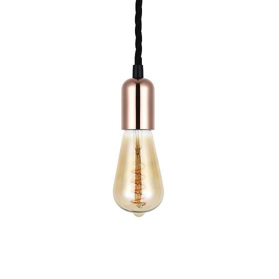 Rose Gold Exposed Bulb Pendant Light