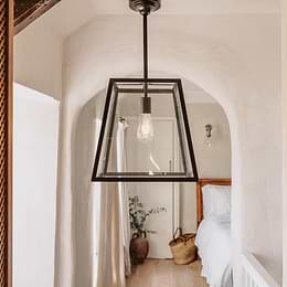 Glass lantern pendant Light