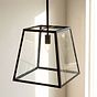 Large Geo Trapeze Metal and Glass Lantern Pendant Light - Ludlow Collection