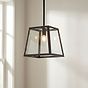 Small Geo Trapeze Metal and Glass Lantern Pendant Light - Ludlow Collection