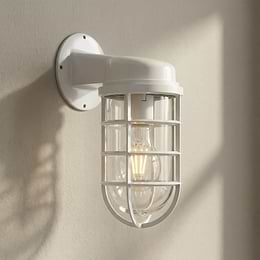 white bathroom wall light