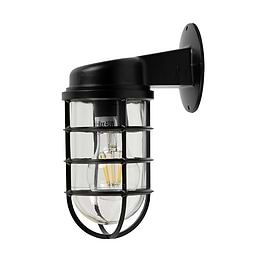 Black IP44 Bathroom Wall Light Nautical Bulkhead