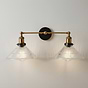 Romilly Etched Glass Double Funnel French Style Wall Light - Soho Lighting