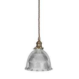 Soho Lighting D'Arblay Lacquered Antique Brass French Style Scalloped Prismatic Glass Dome Pendant Light