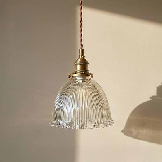 Soho Lighting D'Arblay Lacquered Antique Brass French Style Scalloped Prismatic Glass Dome Pendant Light