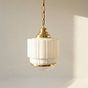 Soho Lighting The Dean Art Deco Polished Brass Opal Schoolhouse Kitchen island Pendant Light