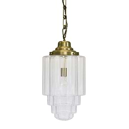 Soho Lighting Glasshouse Lacquered Brass Clear Pendant Light - The Schoolhouse Collection