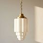 Soho Lighting Glasshouse Lacquered Brass Opal Art Deco Pendant Light - the Schoolhouse Collection