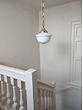 Soho Lighting Frith Brass Opaque Retro Glass Schoolhouse Stairwell Pendant Light