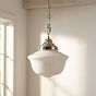 Soho Lighting Frith Nickel Opaque Schoolhouse Stairwell Pendant Light