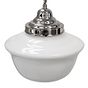 Soho Lighting Frith Nickel Opaque Schoolhouse Stairwell Pendant Light