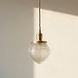 Soho Lighting Hollen Acorn Lacquered Antique Brass Prismatic Glass Arts and Crafts Style Pendant Light