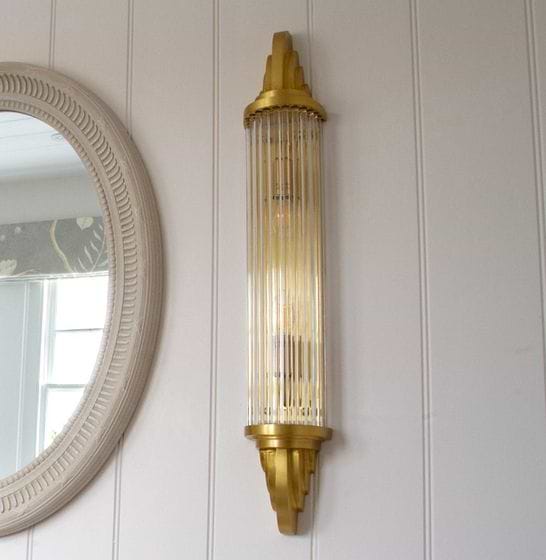 Soho Lighting Sheraton Polished Brass Art Deco Style Wall Light