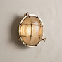 Soho Lighting Carlisle Grid Prismatic Glass IP65 Outdoor & Bathroom Polished Solid Brass Bulkhead Wall Light