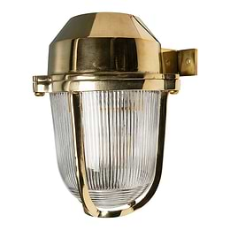 Hopkin Polished Solid Brass IP66 Prismatic Glass Outdoor & Bathroom Wall Light