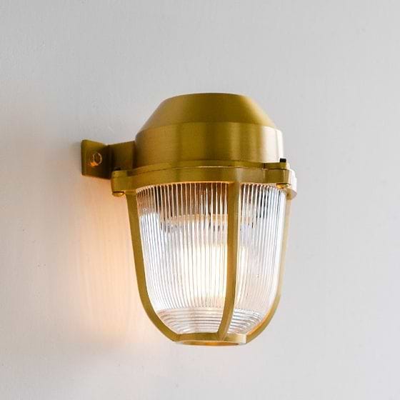 Soho Lighting Hopkin IP65 Outdoor & Bathroom Prismatic Glass Lacquered Solid Brass Wall Light