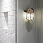 Soho Lighting Hopkin IP65 Outdoor & Bathroom Prismatic Glass Nickel Wall Light