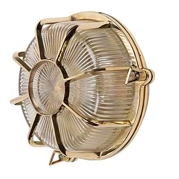 Soho Lighting Carlisle Polished Solid Brass IP65 Web Prismatic Glass Outdoor & Bathroom Wall Light