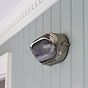 Soho Lighting Marlborough Eyelid Bulkhead Nickel IP65 Art Deco IP65 Prismatic Glass Outdoor & Bathroom Wall Light