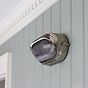Soho Lighting Marlborough Eyelid Prismatic Glass IP65 Outdoor & Bathroom Nickel Bulkhead Wall Light
