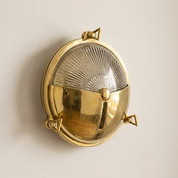 Soho Lighting Carlisle Half Cover IP65 Outdoor & Bathroom Polished Solid Brass Wall Light