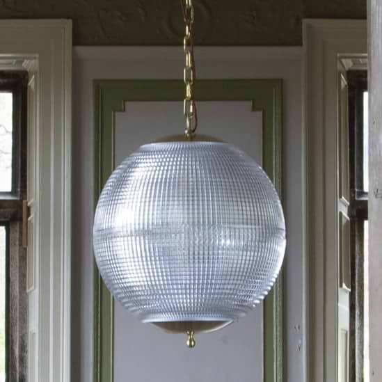 Soho Lighting Hollen Globe Classic Polished Brass Glass Pendant Light - The Schoolhouse Collection