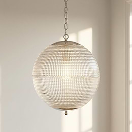Soho Lighting Hollen Globe Classic Nickel Glass Pendant Light - The Schoolhouse Collection