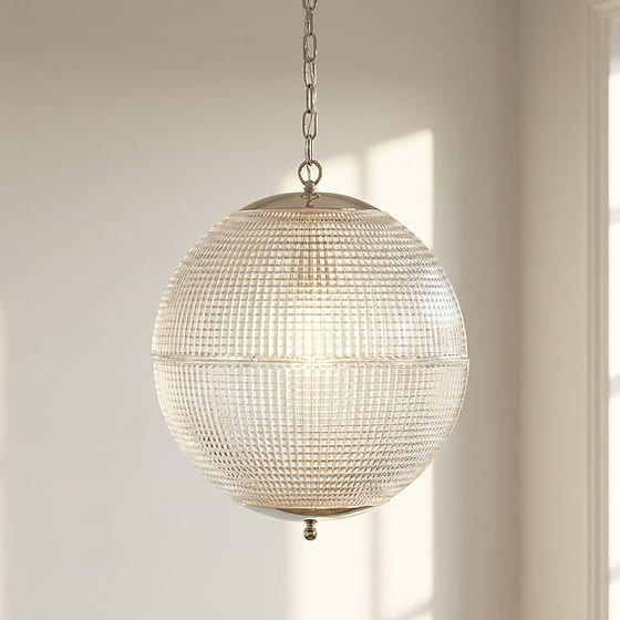 Soho Lighting Hollen Globe Classic Nickel Glass Large Pendant Light