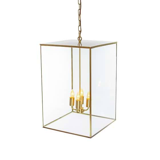 Brass Lantern Pendant Light
