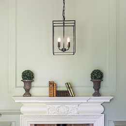 Matt Black and Brass Lantern Pendant Light
