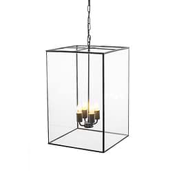 Matt Black and Brass Lantern Pendant Light

