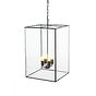 Matt Black and Brass Lantern Pendant Light
