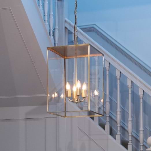 Soho Lighting Langdon Lantern Pendant Light Medium Brass