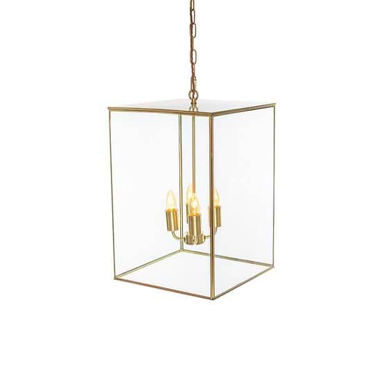 Soho Lighting Langdon Lantern Pendant Light Medium Brass