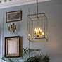 Soho Lighting London Lantern Pendant Light Crossbar Medium Brass