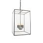 Soho Lighting London Lantern Pendant Light Crossbar Medium Matt Black Brass