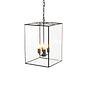 Matt Black and Brass Lantern Pendant Light
