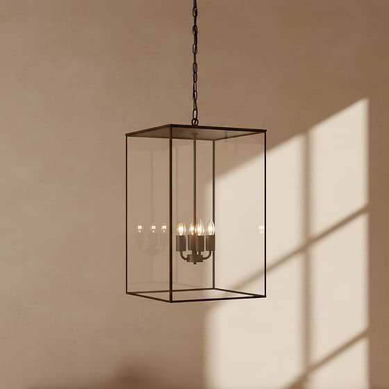 Soho Lighting Langdon Lantern Pendant Light Large Blackened Brass