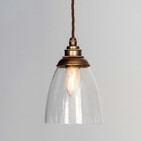 Small Cone Clear Small Glass Pendant Light