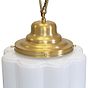 Soho Lighting Glasshouse Lacquered Brass Opal Art Deco Pendant Light - the Schoolhouse Collection