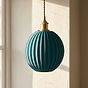 Baltic Fluted Globe Emerald Green Pendant Light