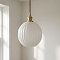 Baltic Fluted Globe Surf White Pendant Light