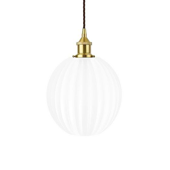 Baltic Fluted Globe Surf White Pendant Light