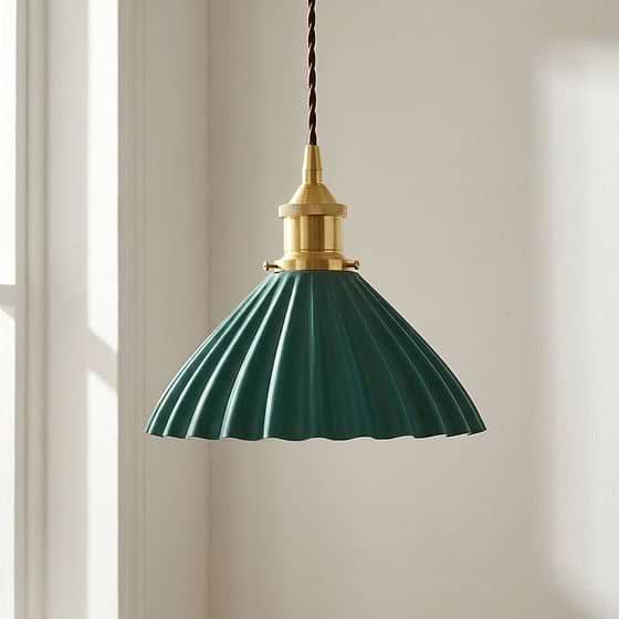 Scallop Shell Emerald Green Pendant Light