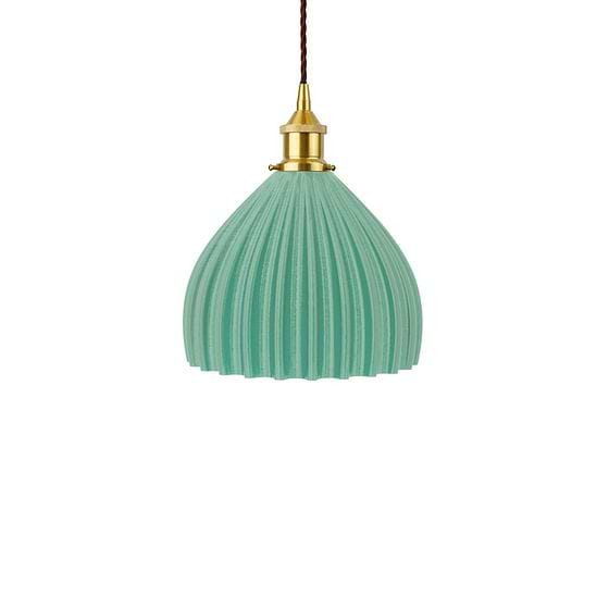 Large Scallop Shell Soft Sea Green Pendant Light