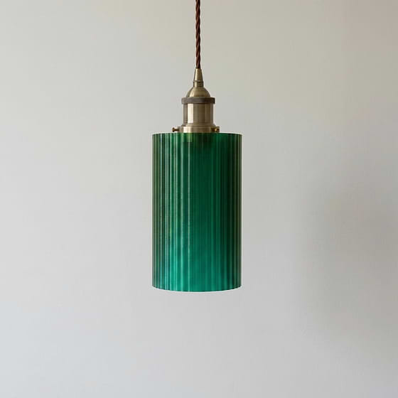 Ionian Ripple Shallow Emerald Green Pendant Light