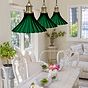 Scallop Fluted Bell Emerald Green Pendant Light